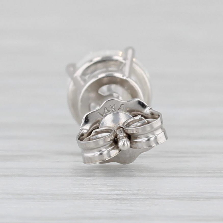 Light Gray New 1.08ct Single Round Natural Diamond Stud Earring 14k White Gold