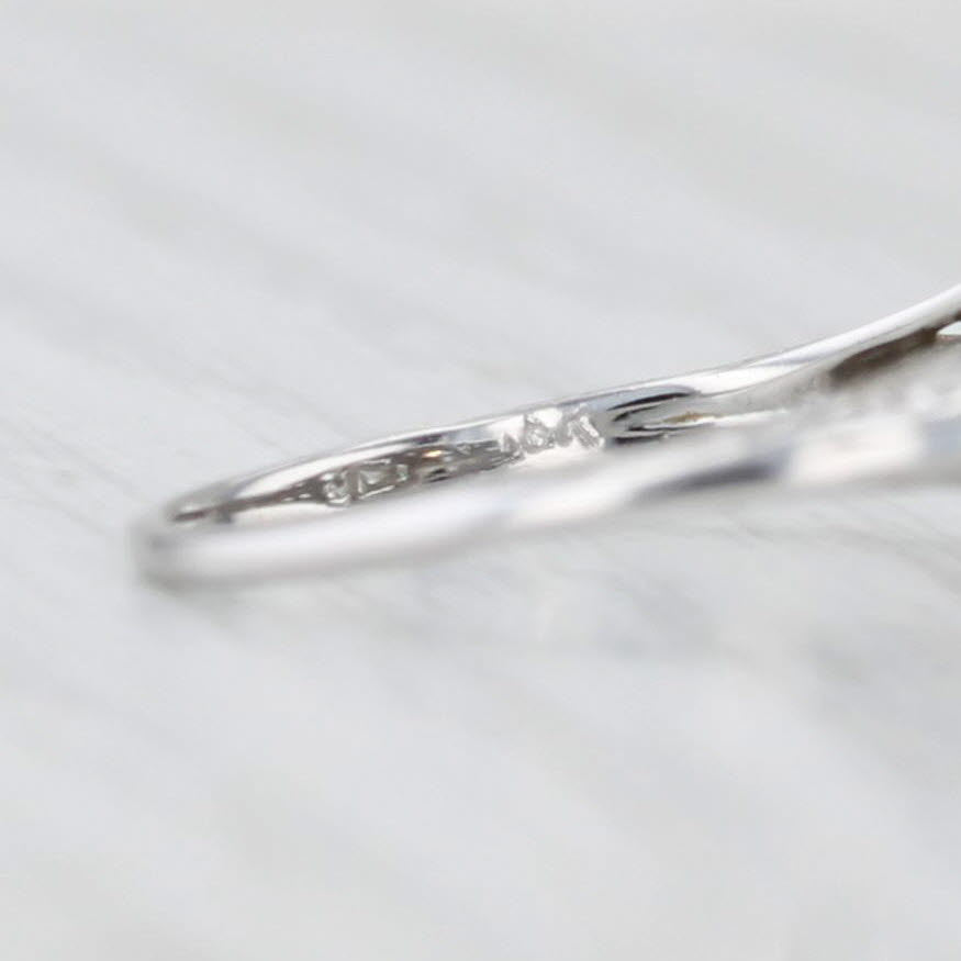 Light Gray Art Deco Diamond Solitaire Filigree Ring 18k 14k White Gold Size 5.25