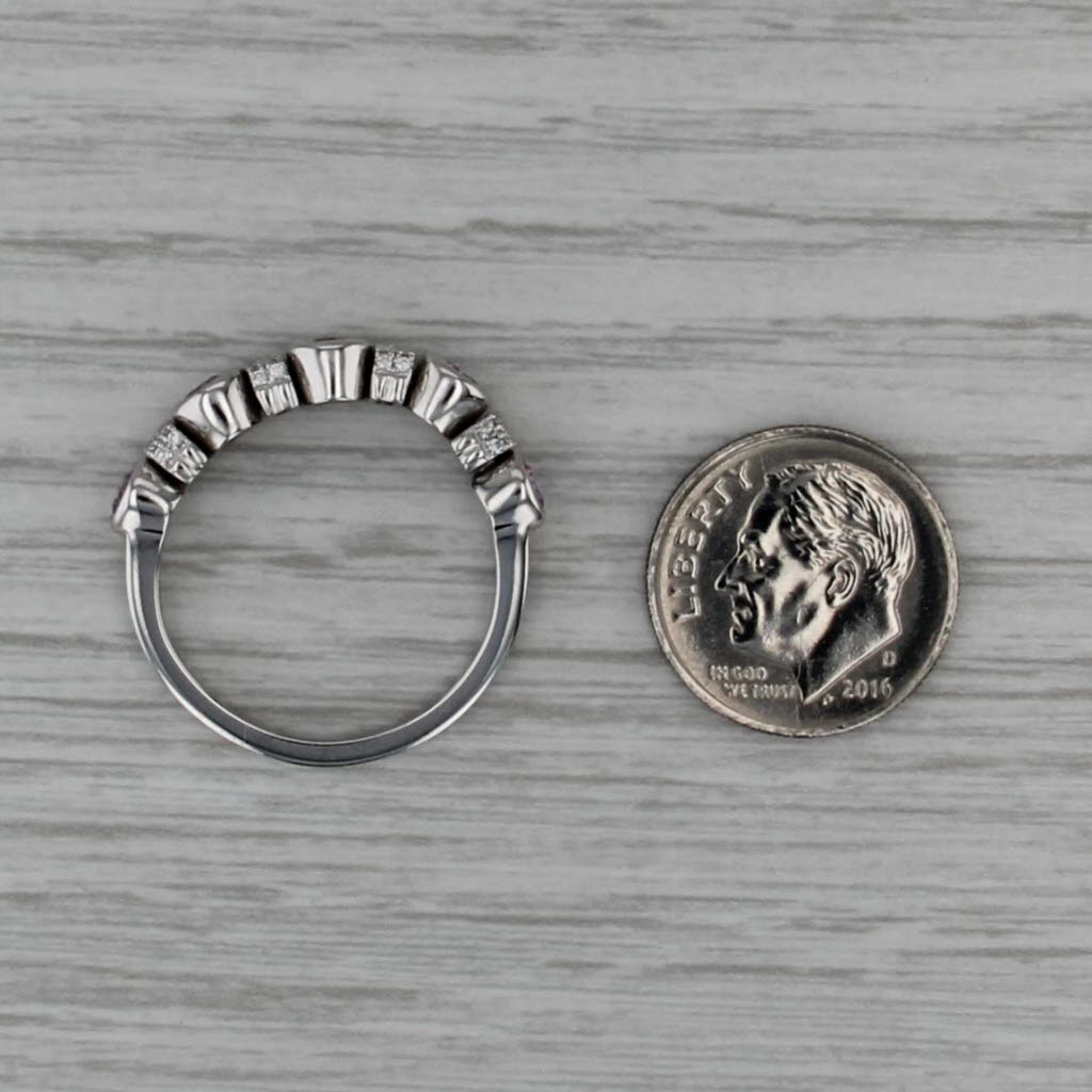 Sonia B 1.88ctw Pink Sapphire Diamond Ring 14k White Gold Size 9.25 Stackable