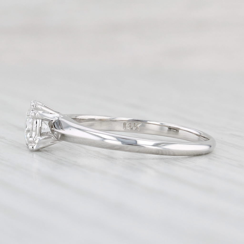Light Gray 0.35ctw VS2 Round Diamond Solitaire Engagement Ring 14k White Gold Size 6.5