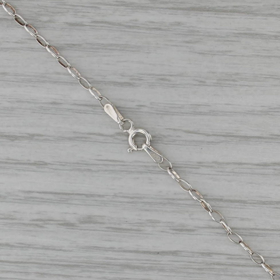 Puffy Heart Pendant Cable Chain Necklace Sterling Silver 20.5" 1.5mm