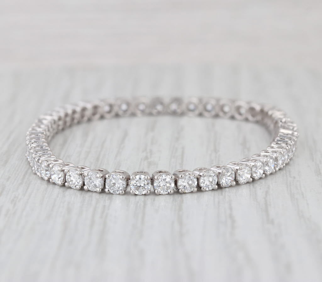 New 7.40ctw Lab Grown Diamond Tennis Bracelet 14k White Gold 7" 3.5mm