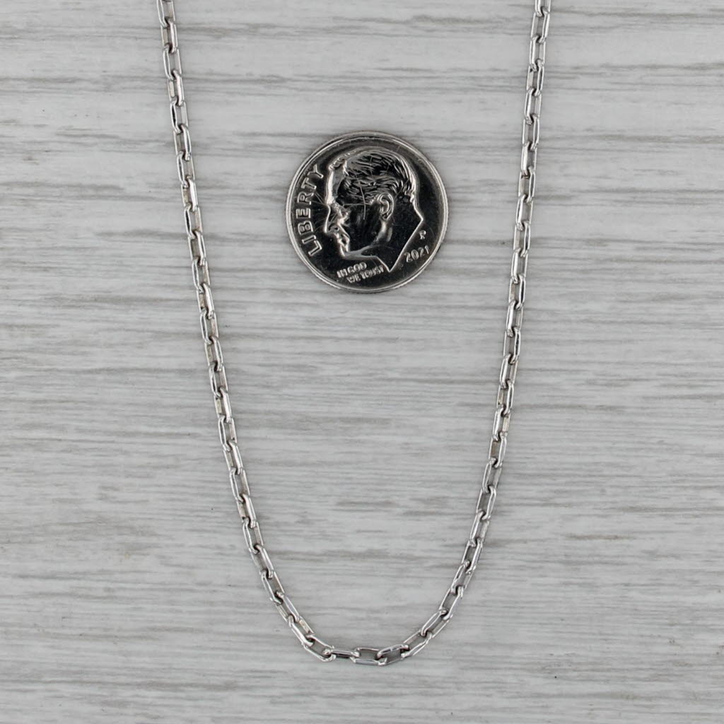 23.5" Elongated Cable Chain Necklace Sterling Silver 2.3mm
