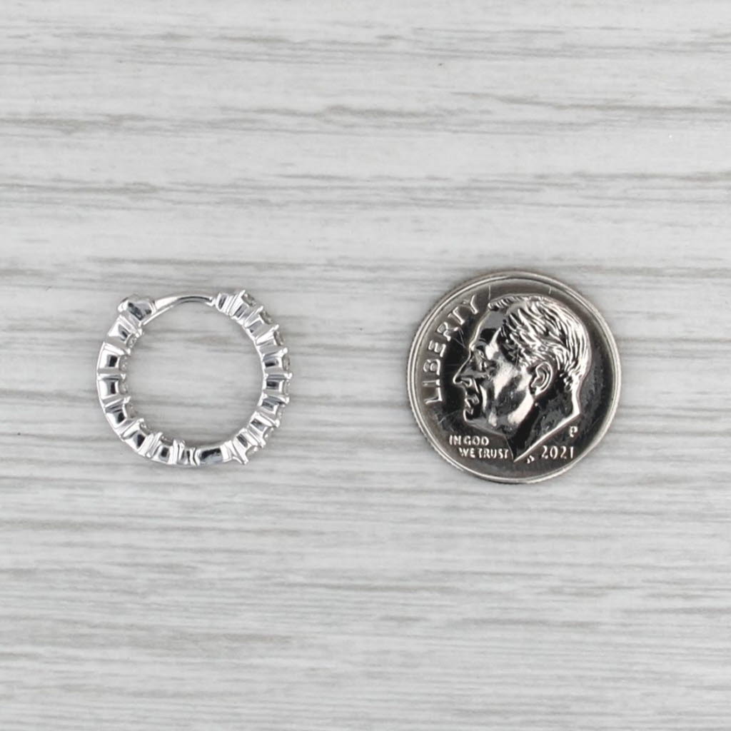 Roberto Coin Single Replacement Hoop Earring 18k White Gold 0.40ctw Diamonds