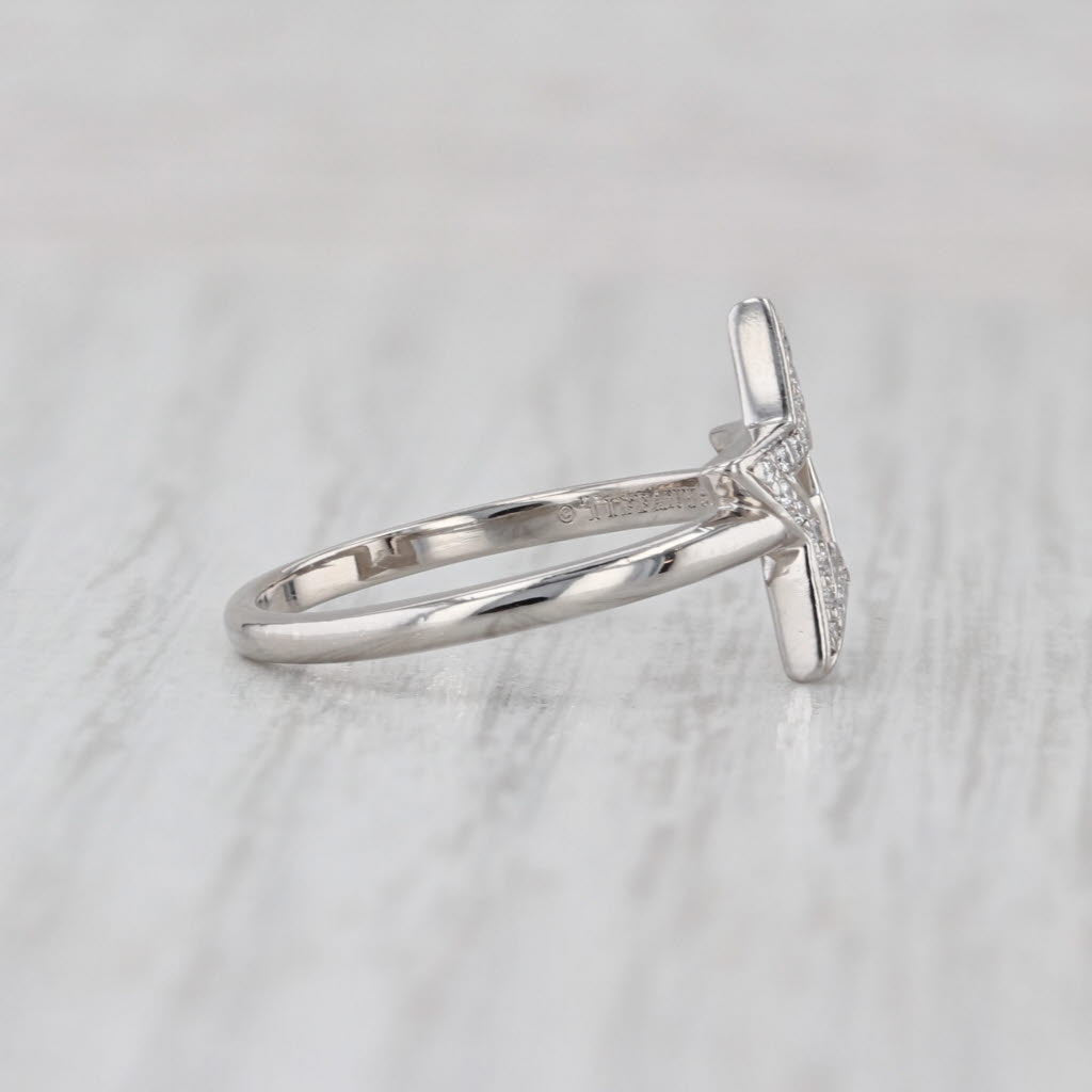 Tiffany & Co Diamond Open Star Ring 950 Platinum Size 6