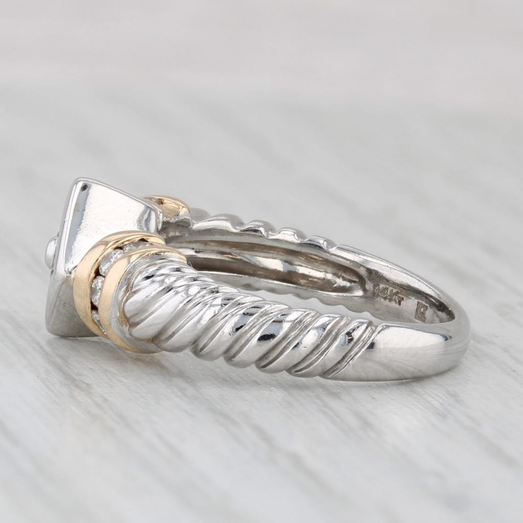 Light Gray 0.30ctw Diamond Ring 14k White Yellow Gold Size 5.5 Engagement