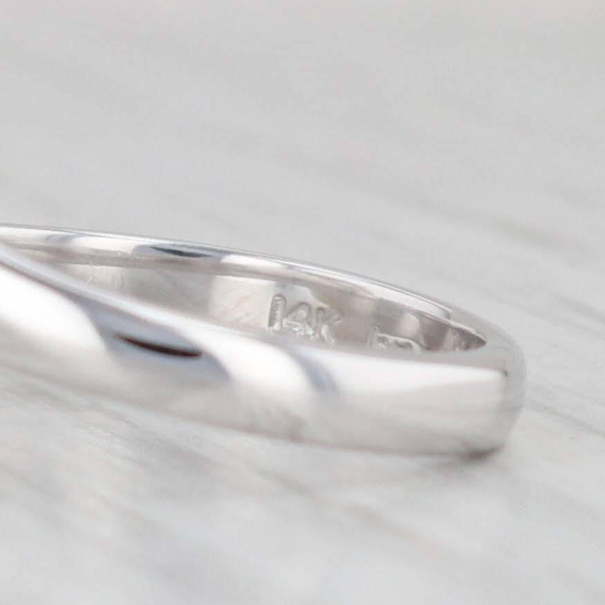 Light Gray 9mm Cultured Pearl Solitaire Bypass Ring 14k White Gold Size 6.25