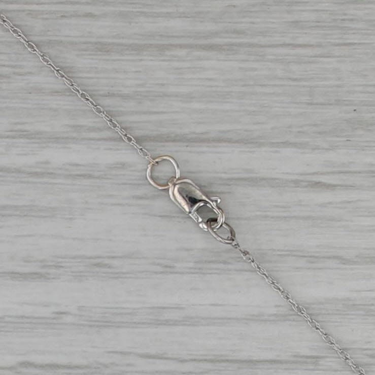10.75ctw Blue Topaz Diamond Pendant Necklace 14k White Gold 18" Rope Chain
