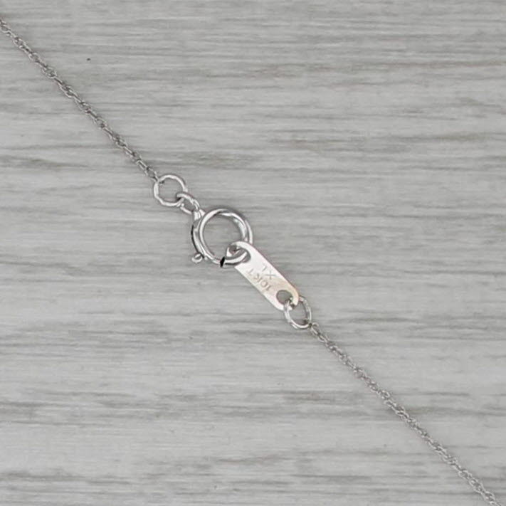 Diamond Sapphire Flower Pendant Necklace 10k White Gold 18.5" Rope Chain