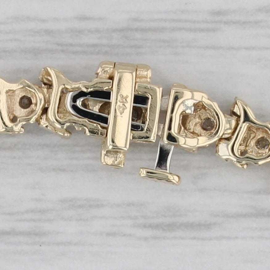 Gray 0.98ctw Diamond Tennis Bracelet 14k Yellow Gold 7" 4.2mm