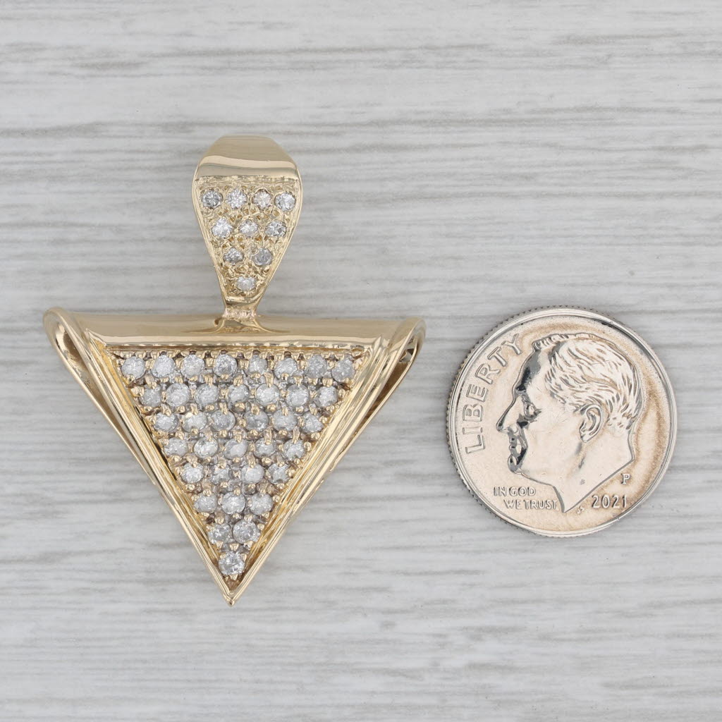 Gray 1.10ctw Abstract Diamond Triangle Pendant 14k Yellow Gold