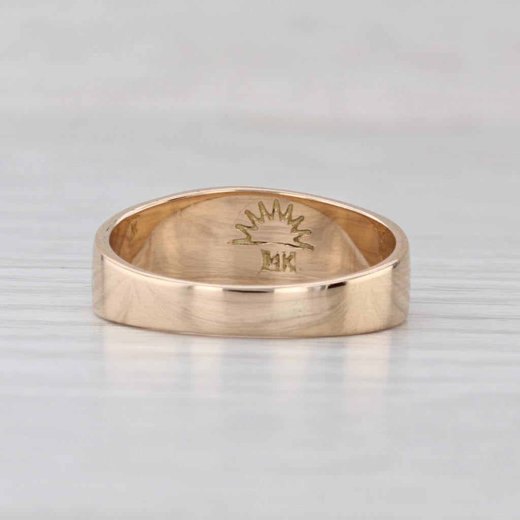 Lab Created Opal Mosaic Ring 14k Yellow Gold Size 7.25-7.5 Stackable Band