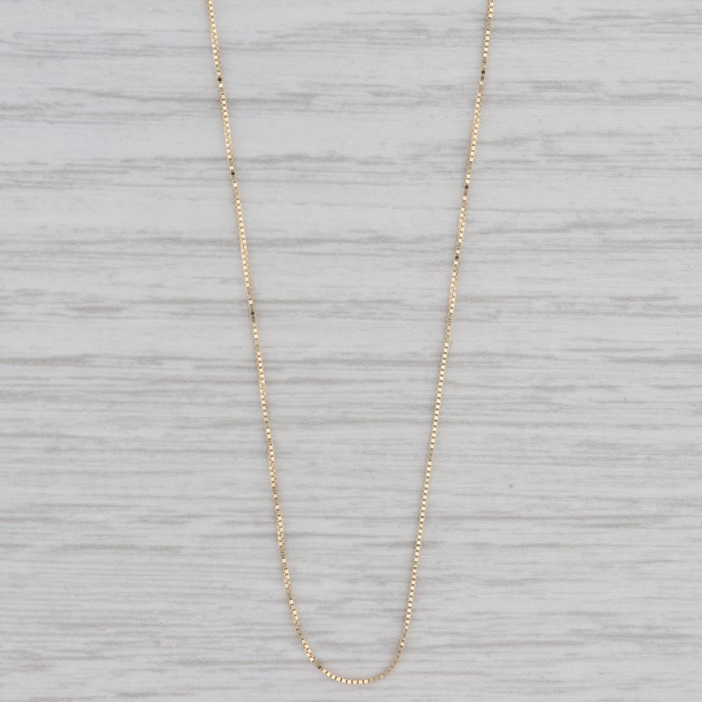 Gray 18" Box Chain Necklace 14k Yellow Gold 0.5mm Italian