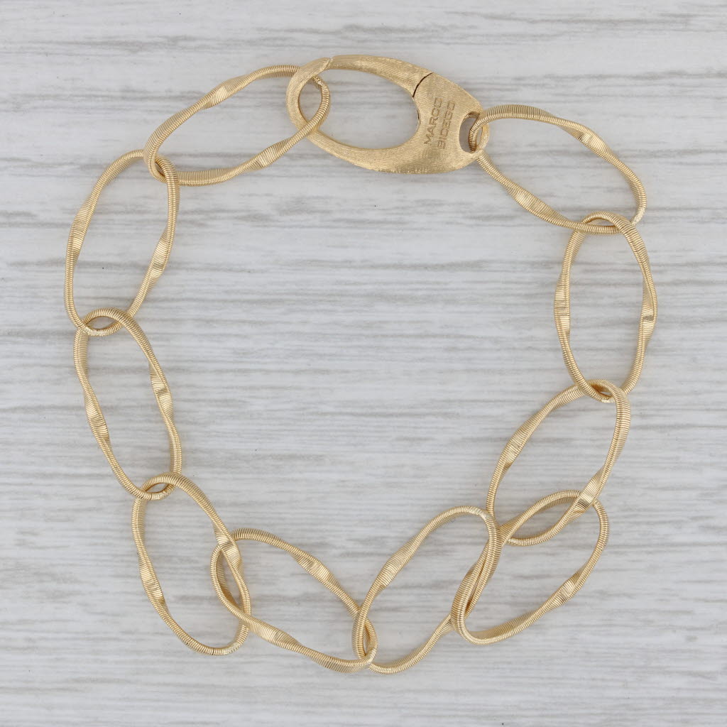 Gray Marco Bicego Marrakech Onde Coil Link Bracelet 18k Yellow Gold 7.5"