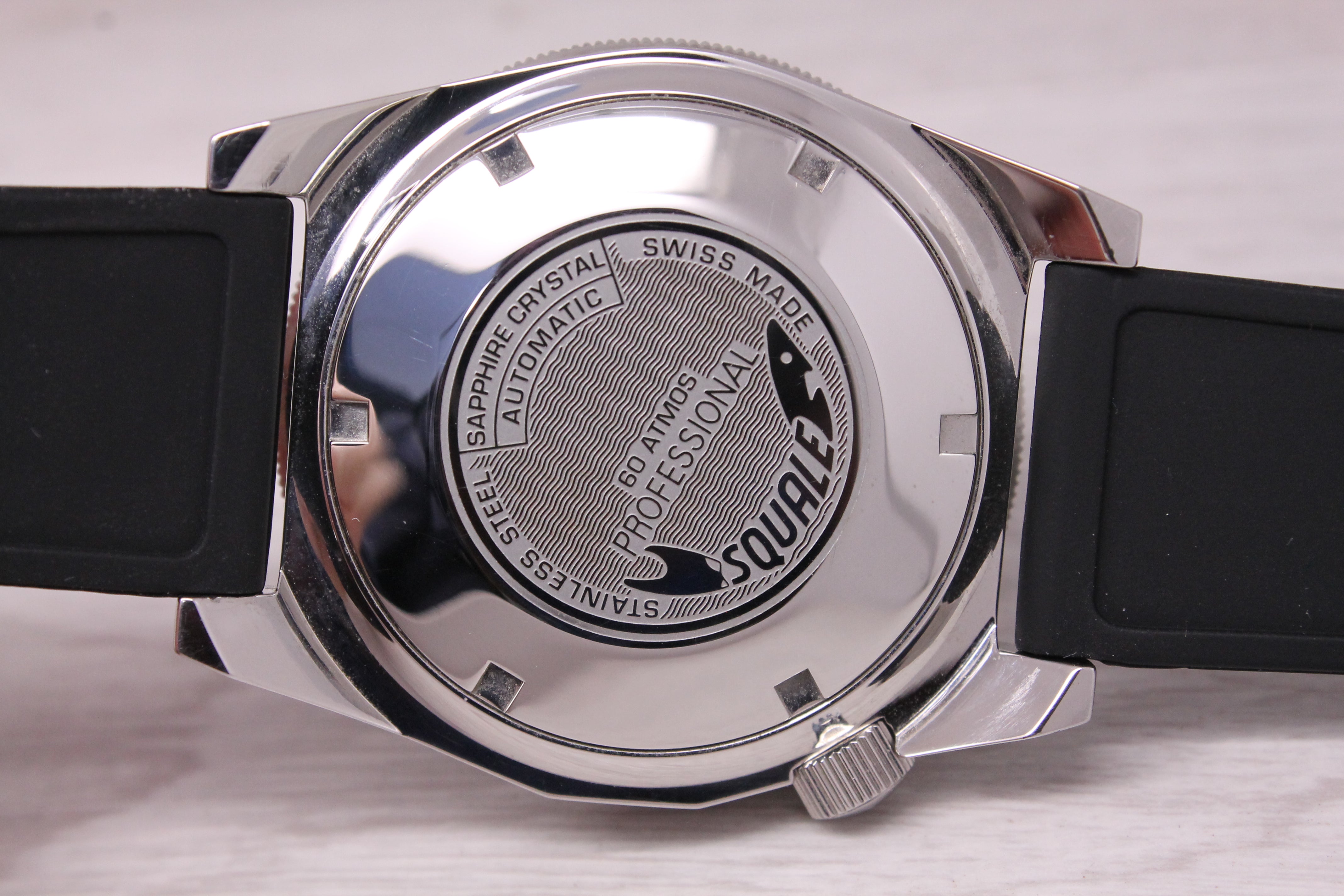 Squale Matic 60atmos Mens 44mm Steel Automatic Divers Watch Dark Bluew Box Card