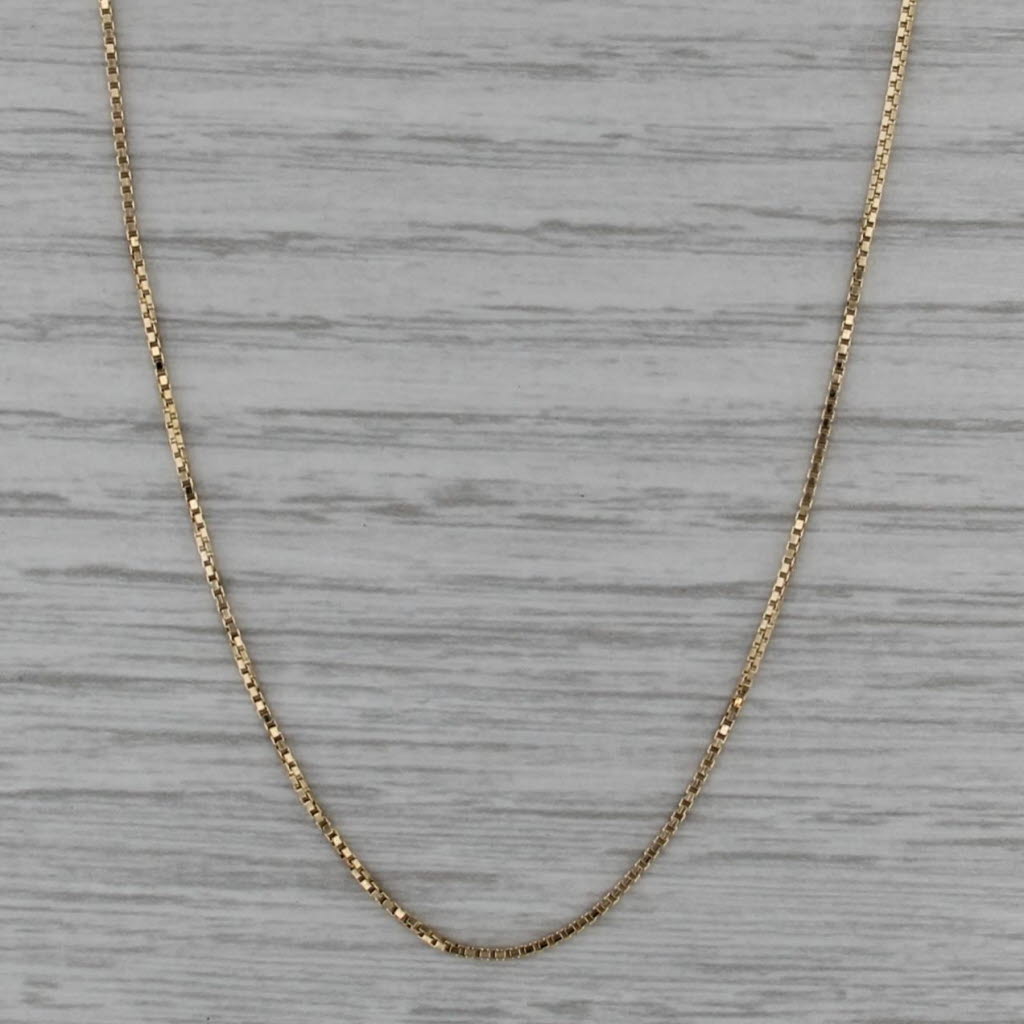 20" 0.8mm Box Chain Necklace 10k Yellow Gold