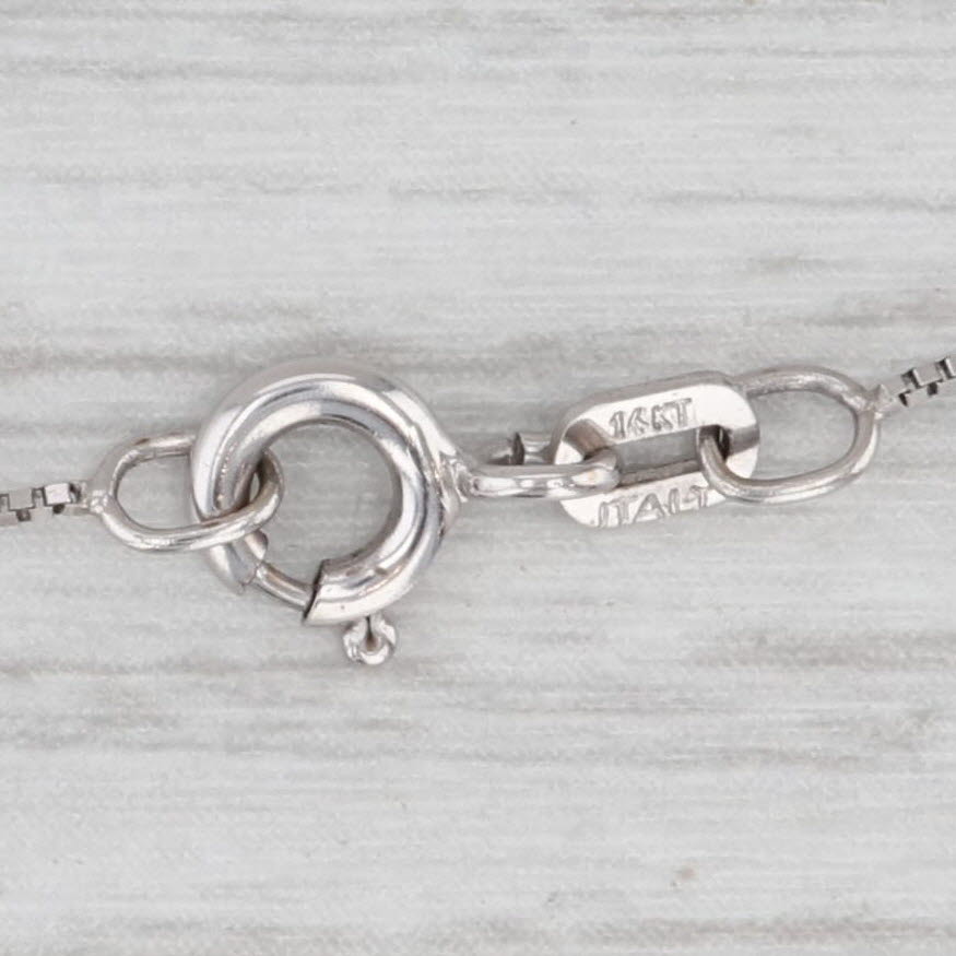 Box Chain Necklace 14k White Gold 0.5mm 18.25"