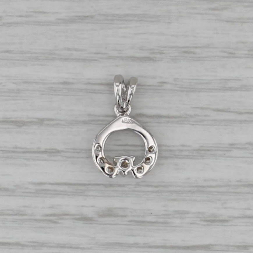 0.19ctw Round Diamond Pendant 18k White Gold Small Drop