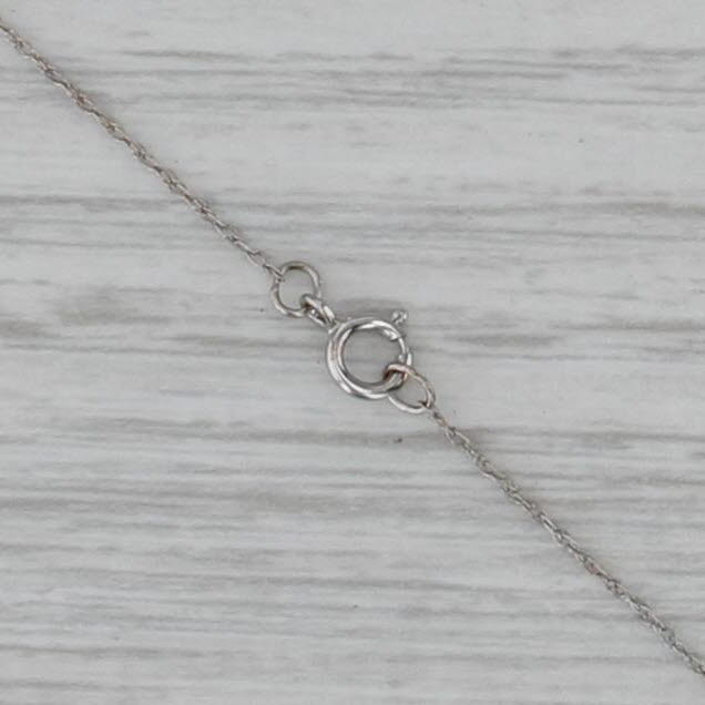 Diamond Journey Pendant Necklace 10k White Gold 18.5" Rope Chain