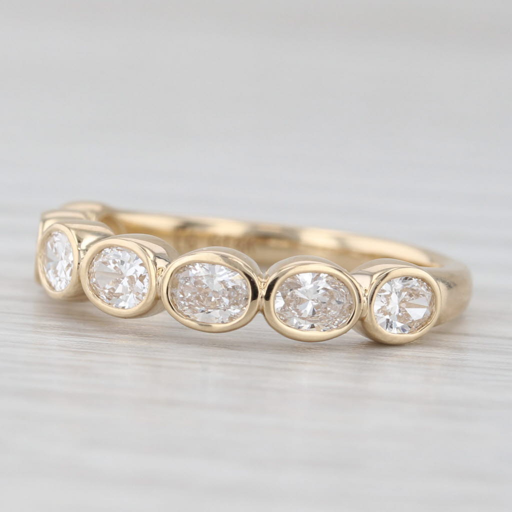 Light Gray New 1ctw Lab Grown Diamond Wedding Band 14k Yellow Gold Stackable Ring Sz 6.5