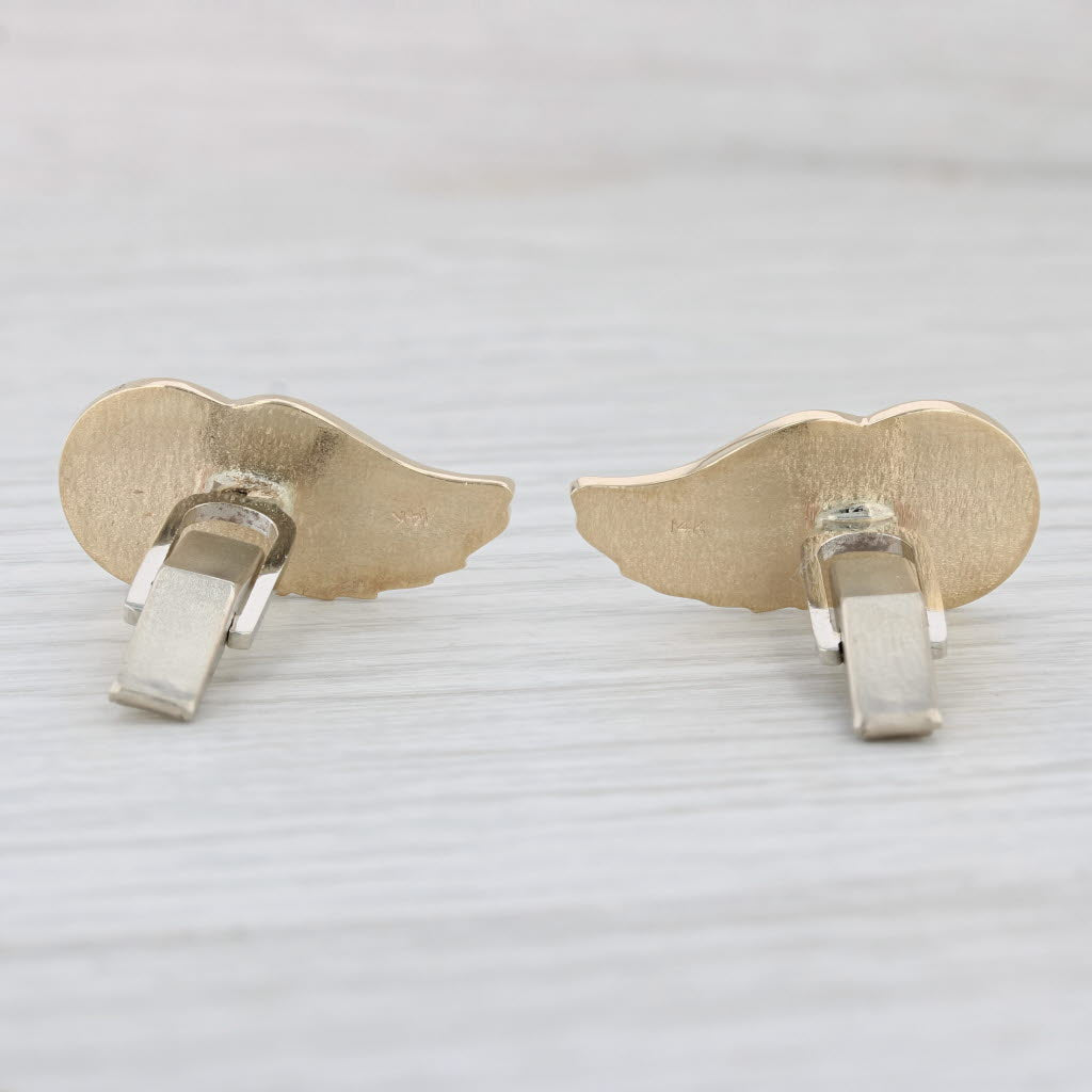 Light Gray Detroit Red Wings Cufflinks 14k Yellow Gold NHL Hockey
