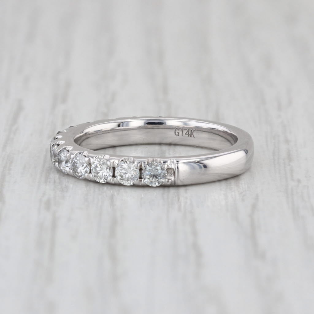 New 0.85ctw Diamond Wedding Band 14k Gold Anniversary Ring Size 6.5 Stackable