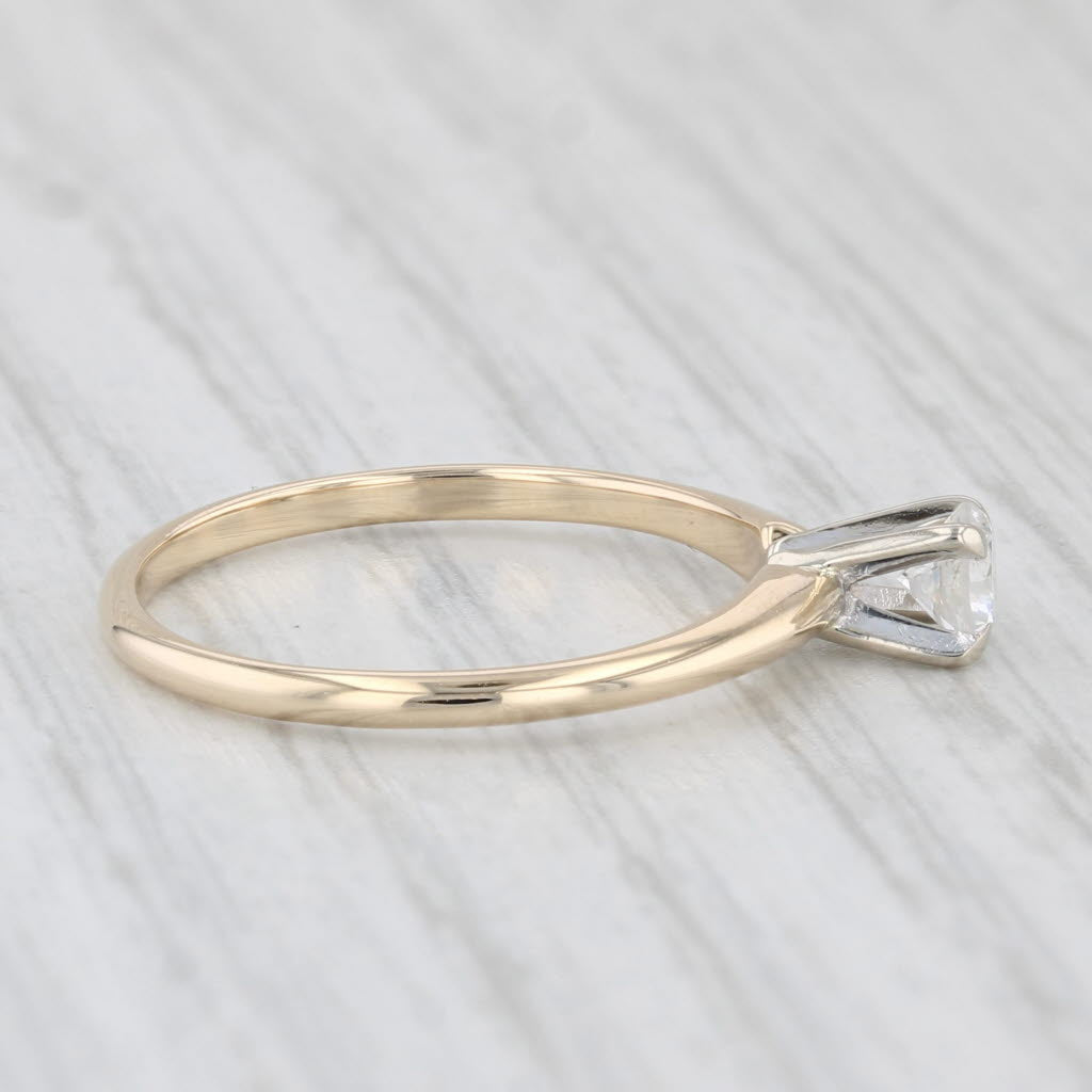 Light Gray 0.22ct Round Diamond Solitaire Engagement Ring 14k Yellow Gold Size 6