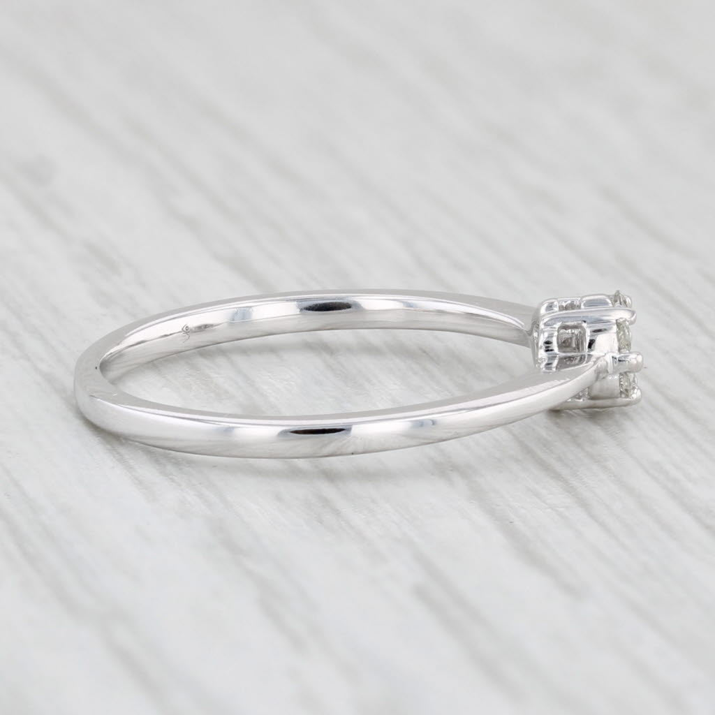 Light Gray Diamond Cluster Ring 10k White Gold Size 5.75 Engagement Stackable