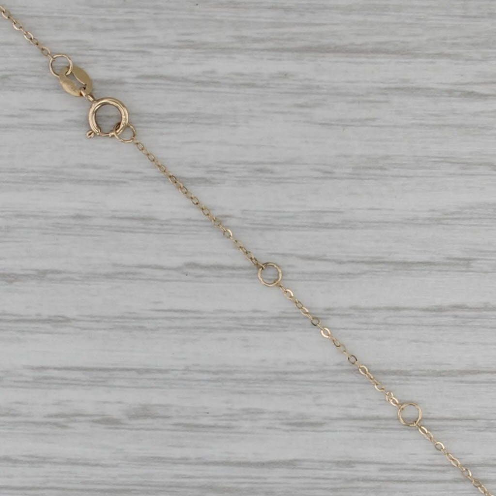 0.15ctw Moissanite Stethascope Heart Pendant 14k Yellow Gold 16-18" Cable Chain