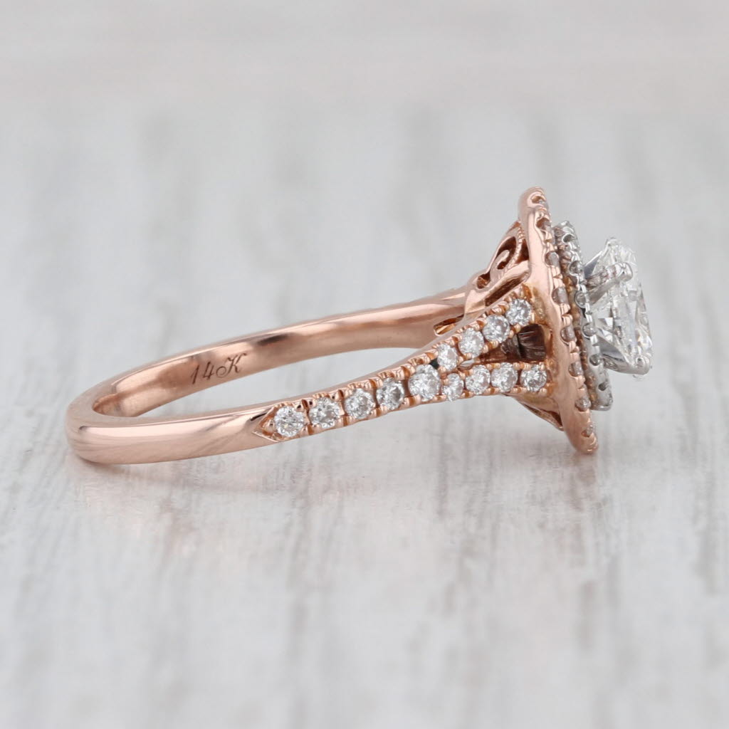 Neil Lane 1.32ctw Diamond Halo Engagement Ring 14k Rose White Gold Size 6.75