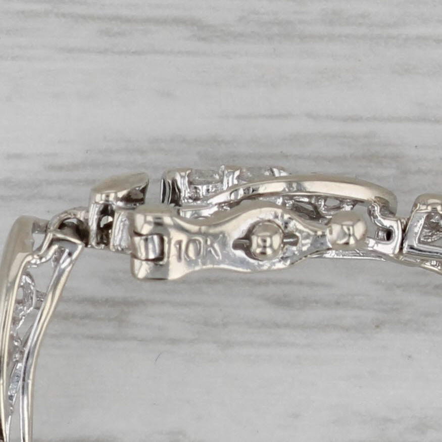 Gray 0.85ctw Diamond Bracelet 10k White Gold 7" 5mm
