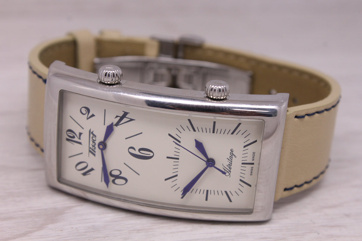 Tissot Heritage Dual Time Zones Quartz 27mm Watch Swiss Z182/282