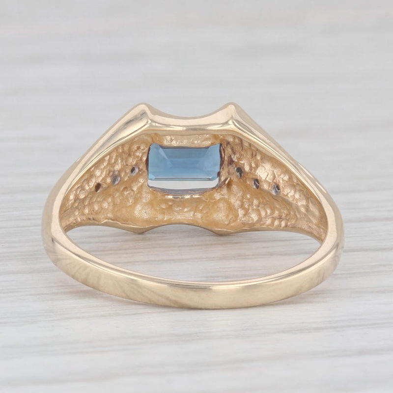 0.60ct Lab Created Alexandrite Diamond Ring 10k Yellow Gold Size 7