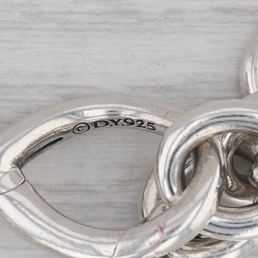 Gray David Yurman Figaro Chain Bracelet Sterling Silver 6.5" 10.7mm