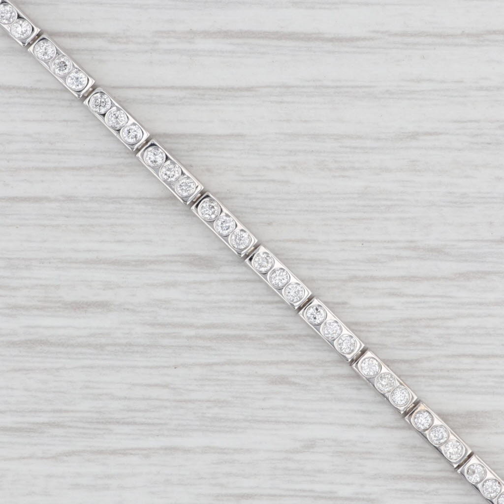 Light Gray 1.70ctw Diamond Tennis Bracelet 14k White Gold 7.5" 3mm