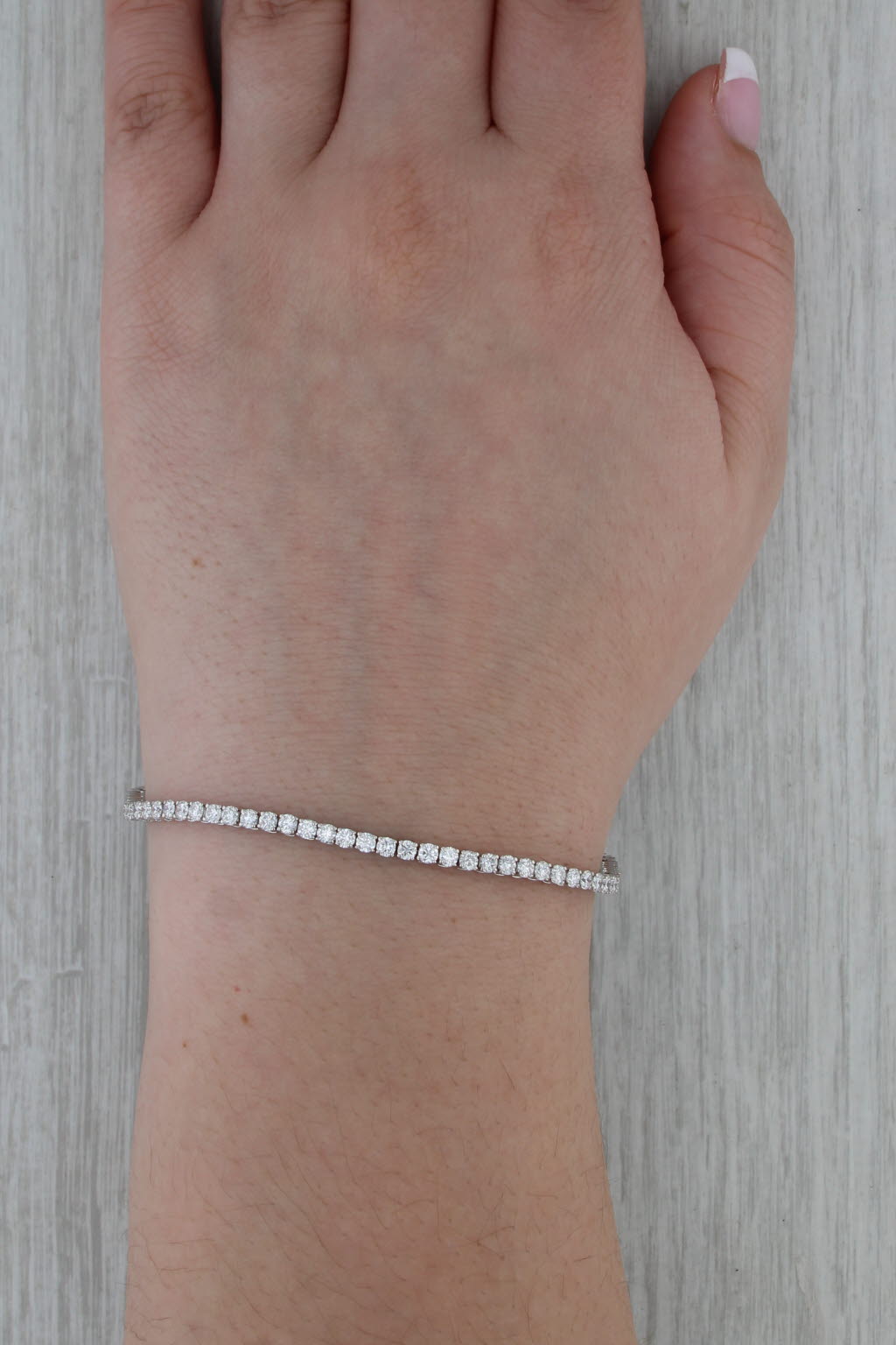 New 3.71ctw Lab Grown Diamond Tennis Bracelet 14k White Gold VS2 F-G 7"