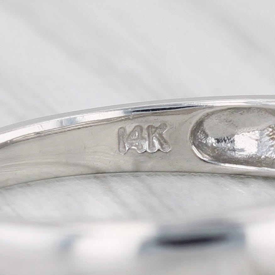 Light Gray 0.15ctw Diamond Wedding Band 14k White Gold Size 8 Stackable Ring