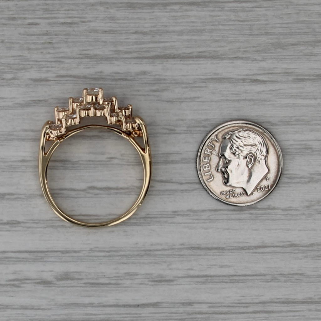 1.85ctw Diamond Rows Ring 14k Yellow Gold Size 9.75 Bridal