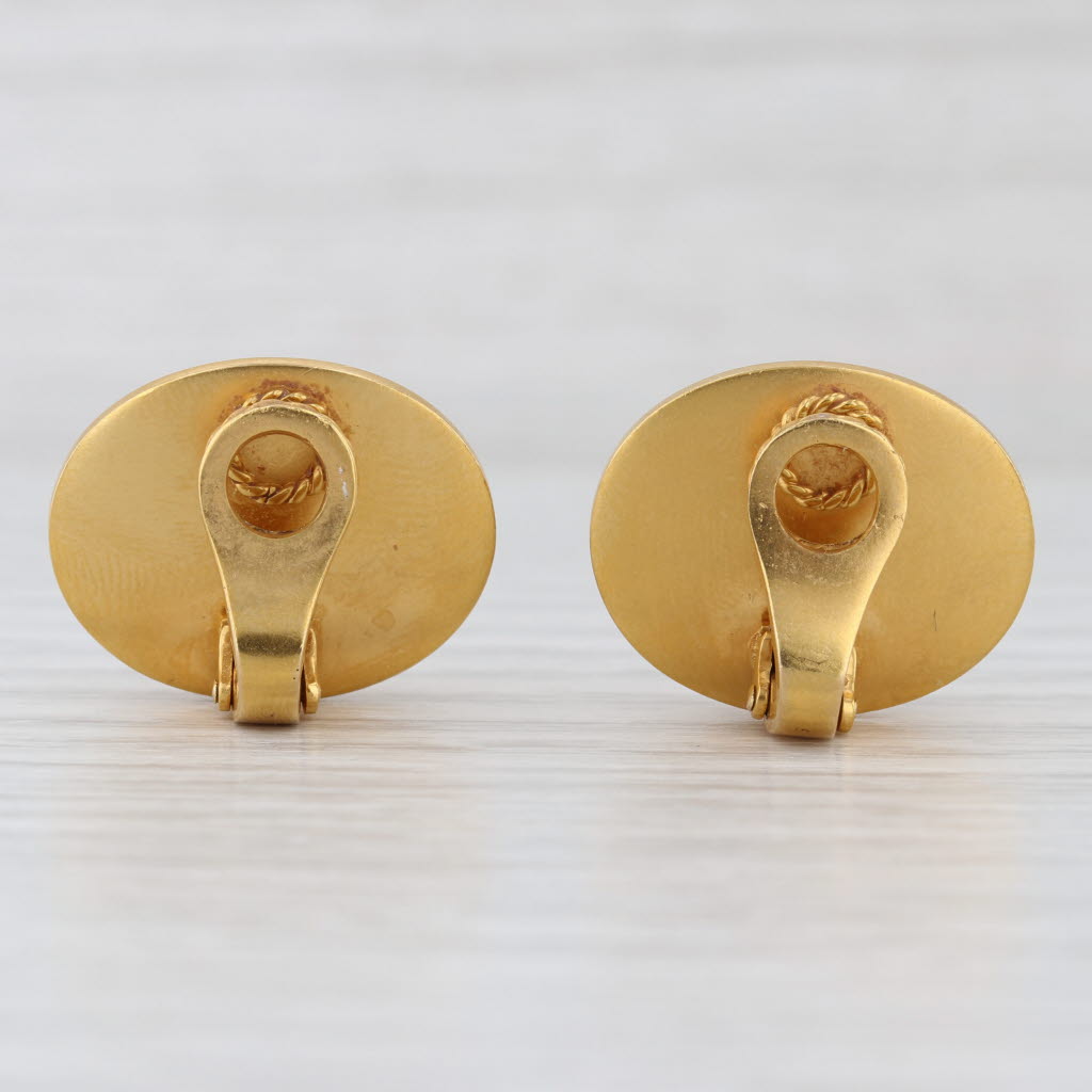 1983 New York Yacht Club Nautical Crossed Burgees Flags Earrings 18k Gold Essex
