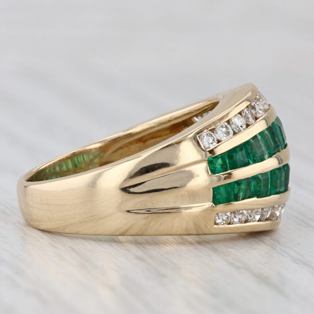 2.44ctw Emerald Diamond Ring 18k Yellow Gold Size 6.5