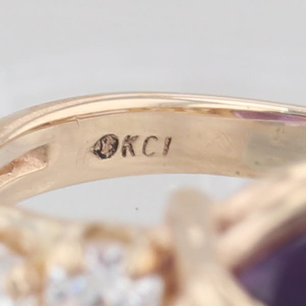 Light Gray 10.85ctw Oval Amethyst Cubic Zirconia Ring 14k Yellow Gold Size 6.25