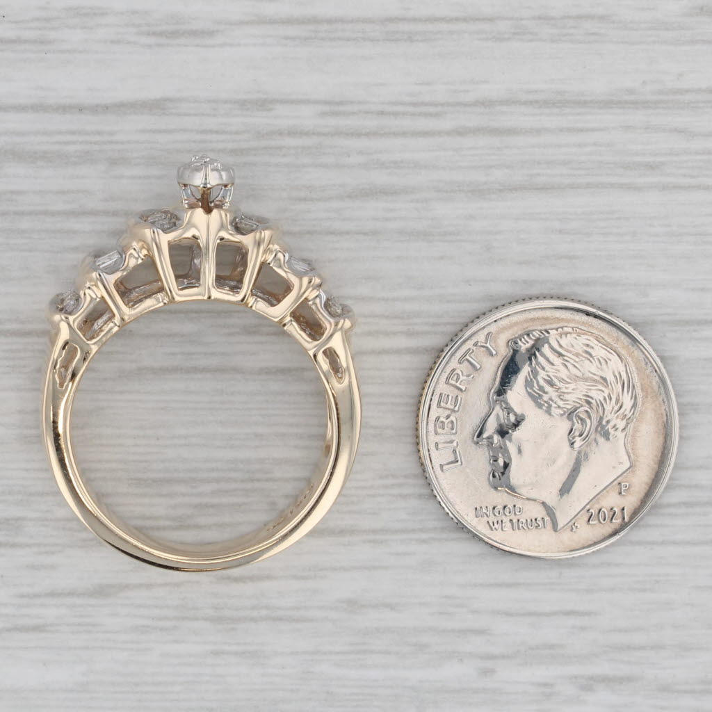 Gray 0.23ctw Diamond Ring 10k Yellow Gold Size 7 Engagement