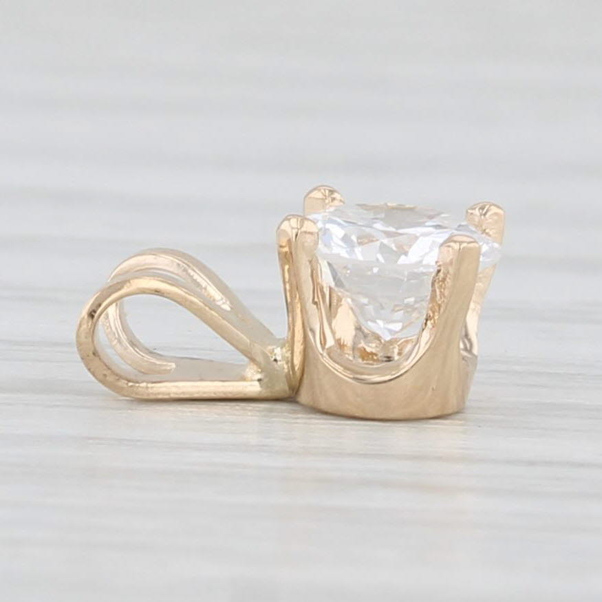 Light Gray New 0.50ct Round Diamond Solitaire Pendant 14k Yellow Gold Small Drop