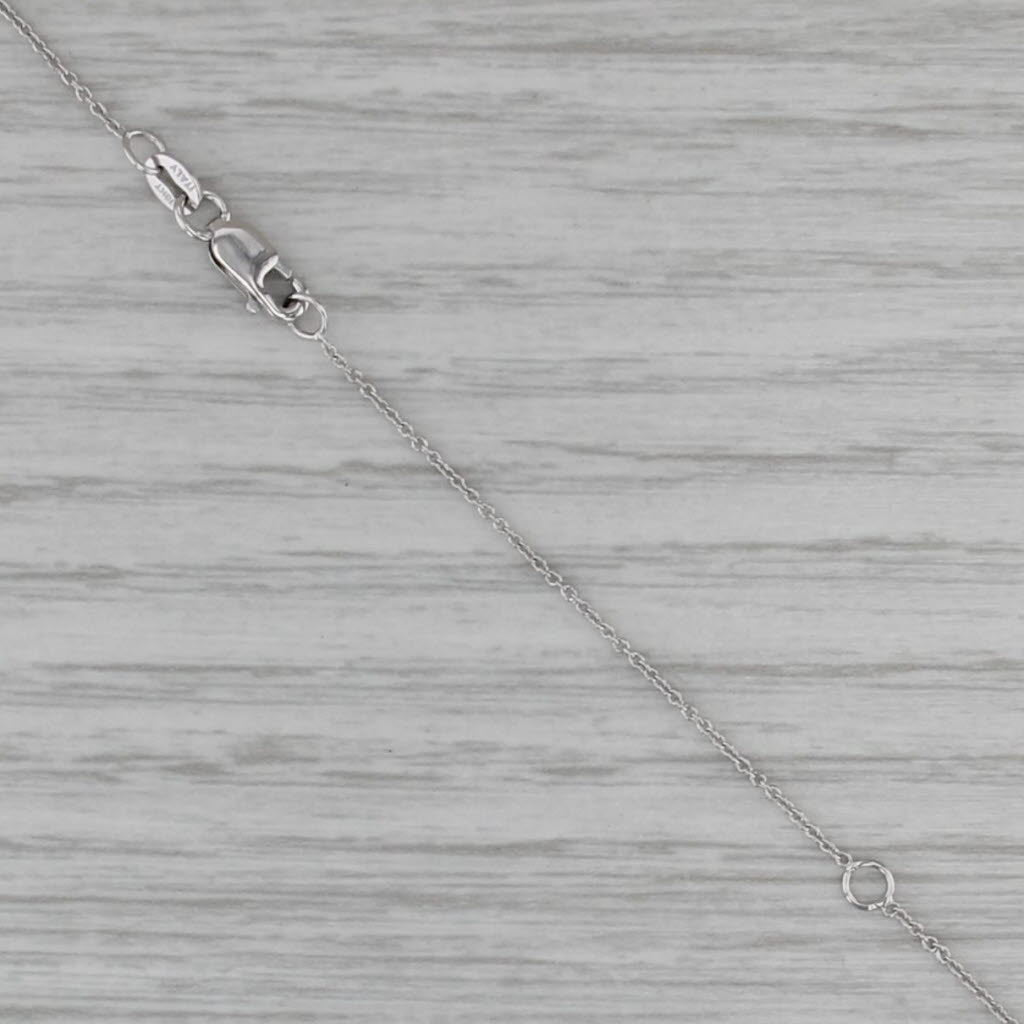New Roberto Coin Tiny Treasures Diamond Circle Pendant Necklace 18k White Gold