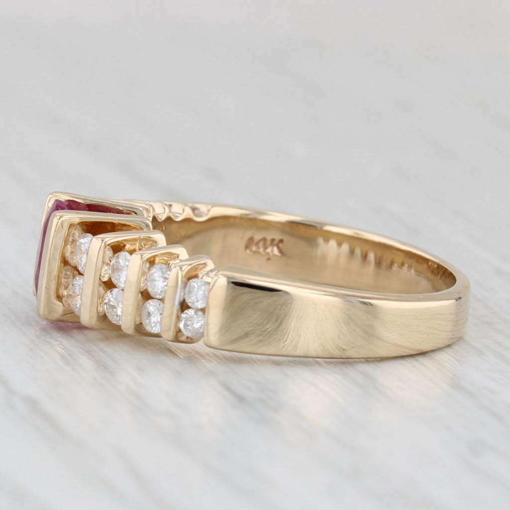 1.02ctw Oval Ruby Diamond Ring 14k Yellow Gold Size 6