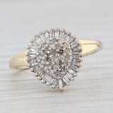 Diamond Cluster Halo Engagement Ring 10k Yellow Gold Size 8