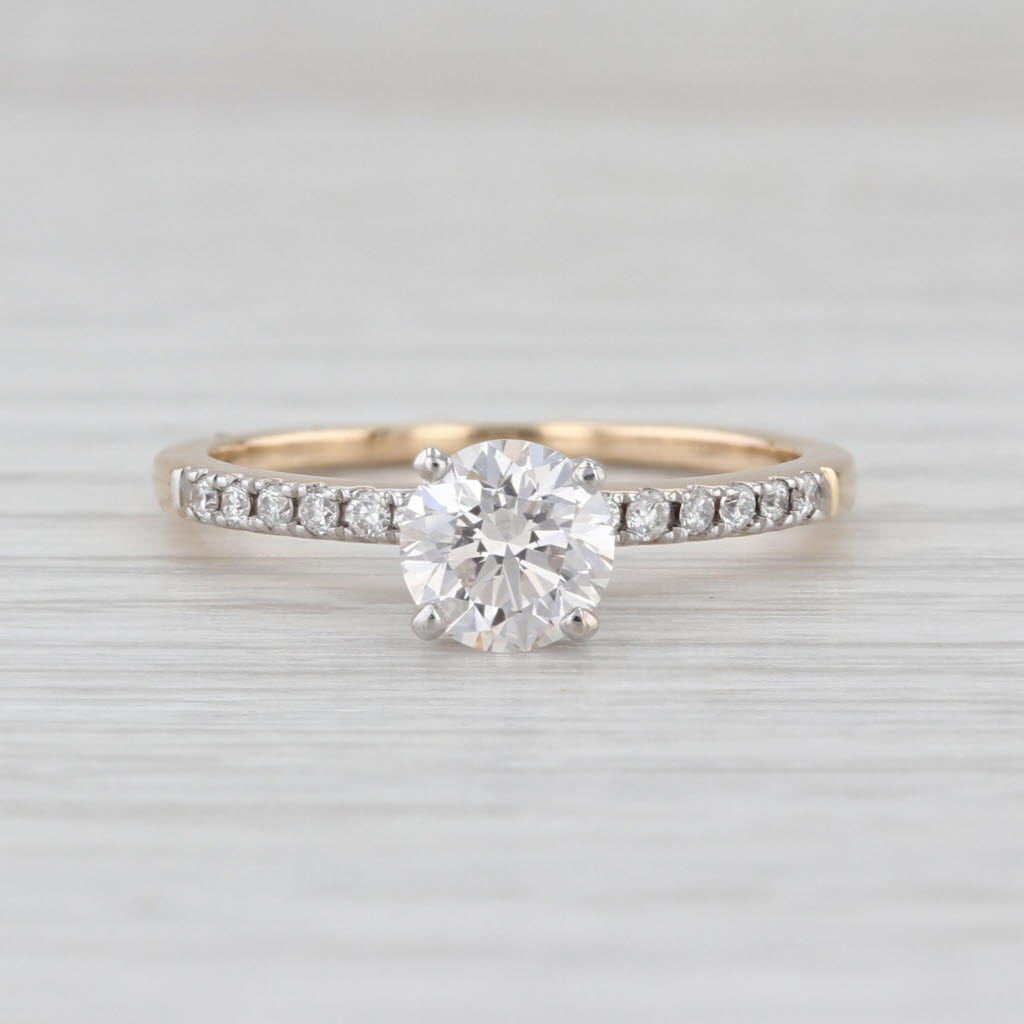 IGI 0.94ctw Lab Grown Round Diamond Engagement Ring 14k Yellow White Gold Size 7