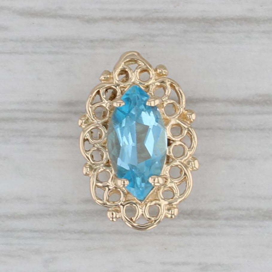Gray Richard Klein 0.65ct Blue Topaz Slide Bracelet Charm 14k Yellow Gold