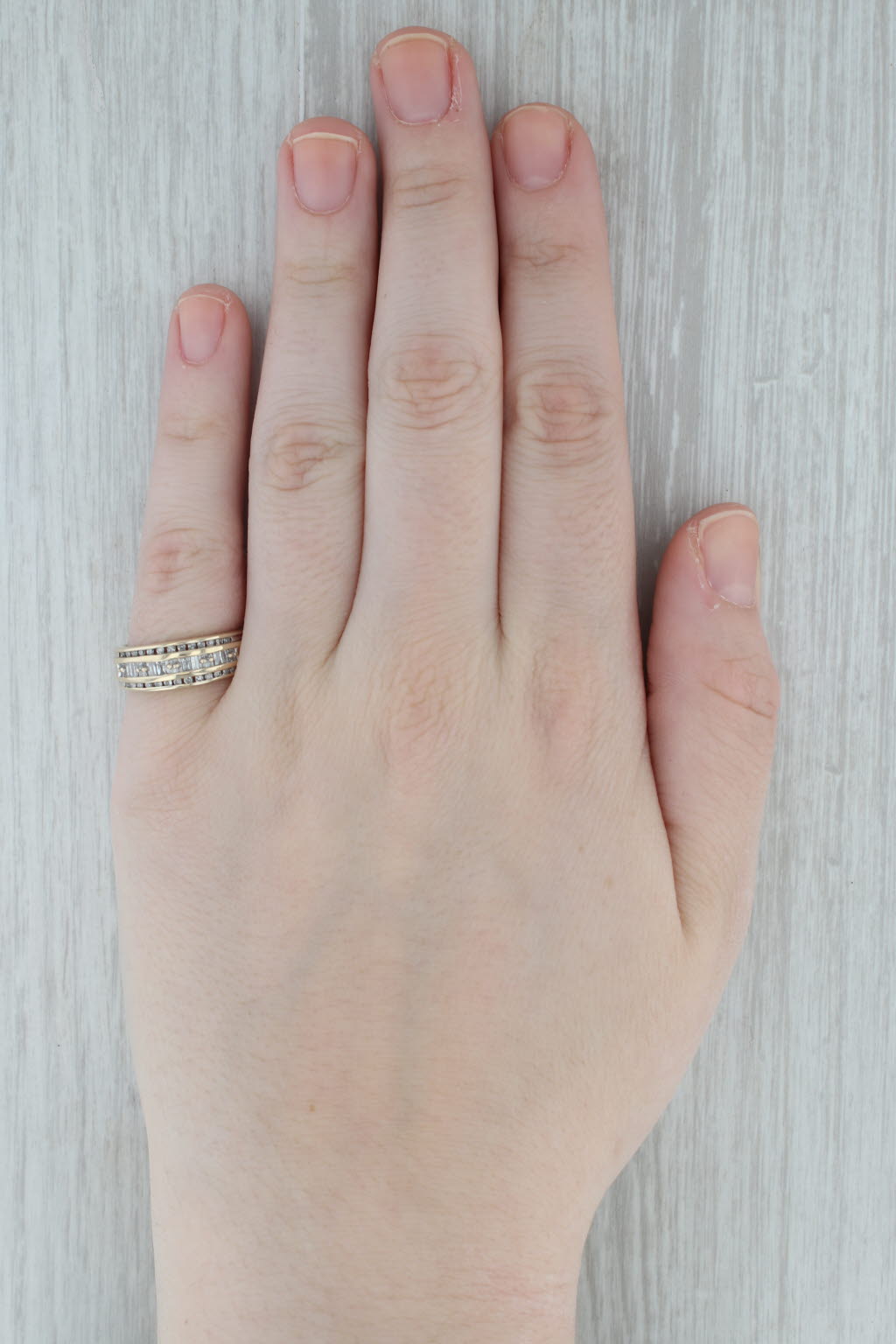 Gray 0.65ctw Diamond Wedding Band 10k Yellow Gold Size 7 Anniversary Ring