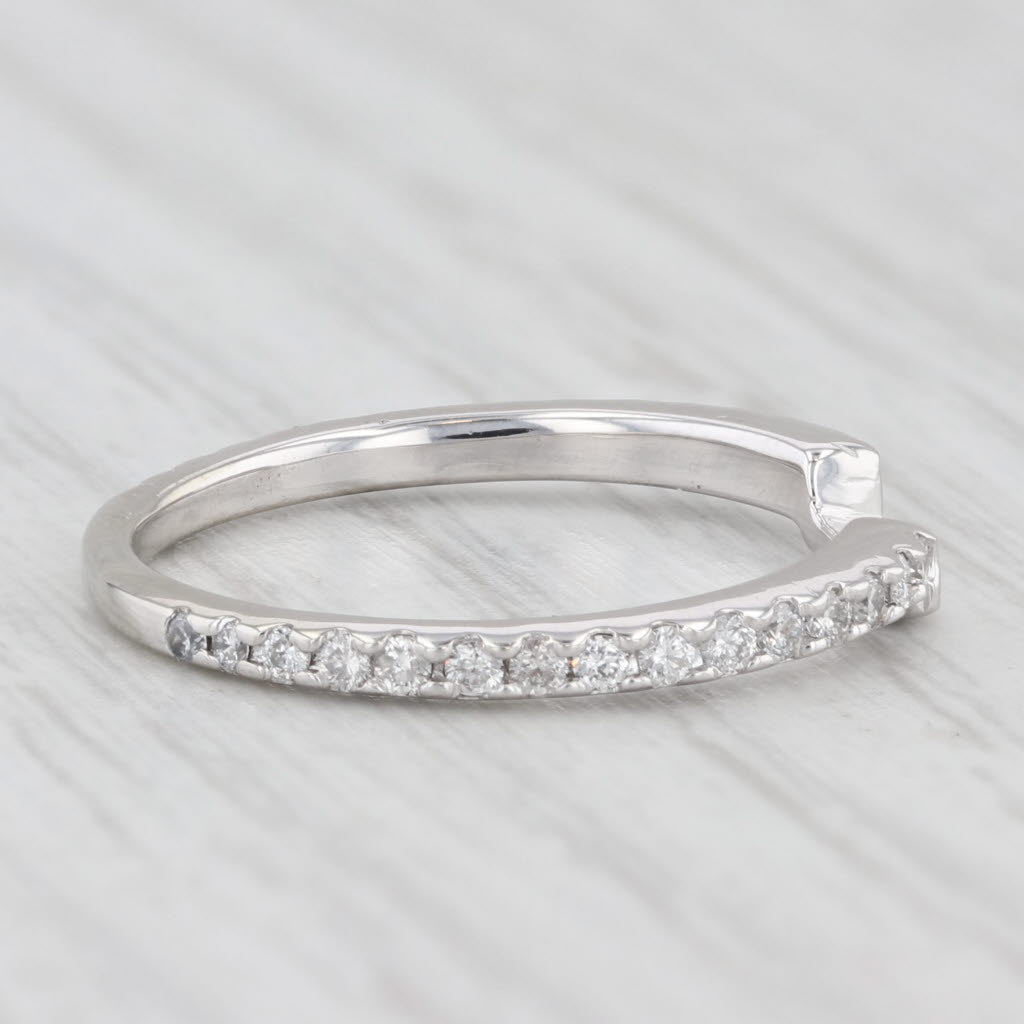 Light Gray 0.30ctw Diamond Wedding Band Guard 14k White Gold Sz 4.75 Stackable Anniversary